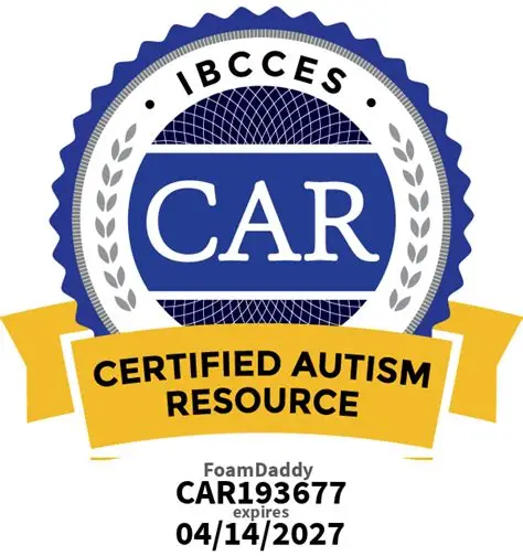 IBCCES Certified Autism Resource badge — CAR193677, expires 04/14/2027